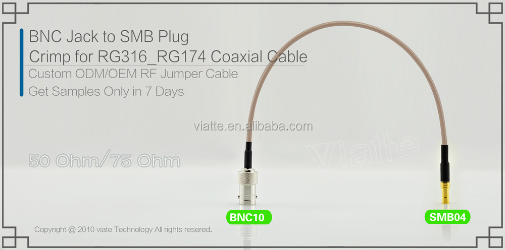 新しい到着のsmbオスコネクタにbncメス、 rg316_rg174同軸ケーブルのコネクタ仕入れ・メーカー・工場