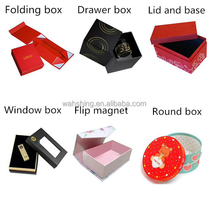 Luxurious red wine box with gold foil stamping logo on the lid