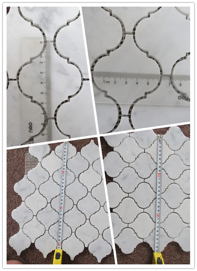 その高潔なランタンの唐草模様carrare白大理石のモザイク壁のタイル装飾用、 床など。 問屋・仕入れ・卸・卸売り