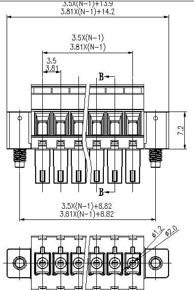 Greenpcbプラグ- コネクタ内15edgkam_3.5mm/3.81ミリメートル