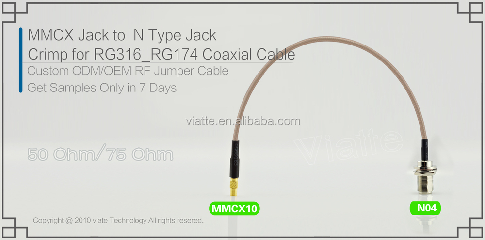 Mmcxジャック/female、 n型にjack/rg316_rg174メス圧着同軸ケーブルのコネクタのための仕入れ・メーカー・工場