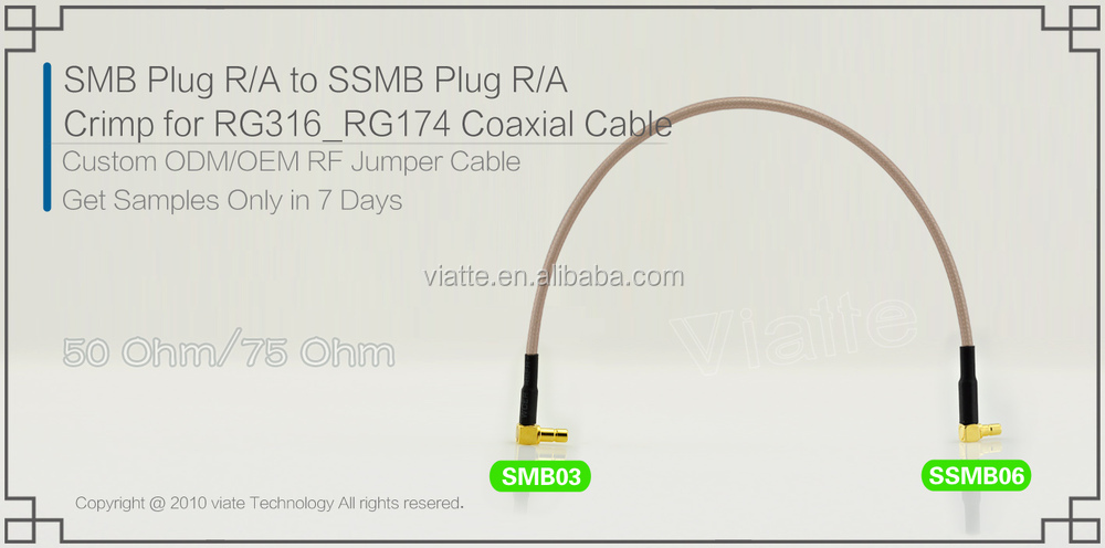 Smbプラグ/maler/aにssmbプラグ/maler/に圧着力をrg316_rg174用同軸ケーブルのコネクター仕入れ・メーカー・工場