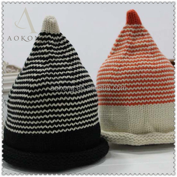 新しいファッション2015ストライプビーニーニット冬用帽子仕入れ・メーカー・工場