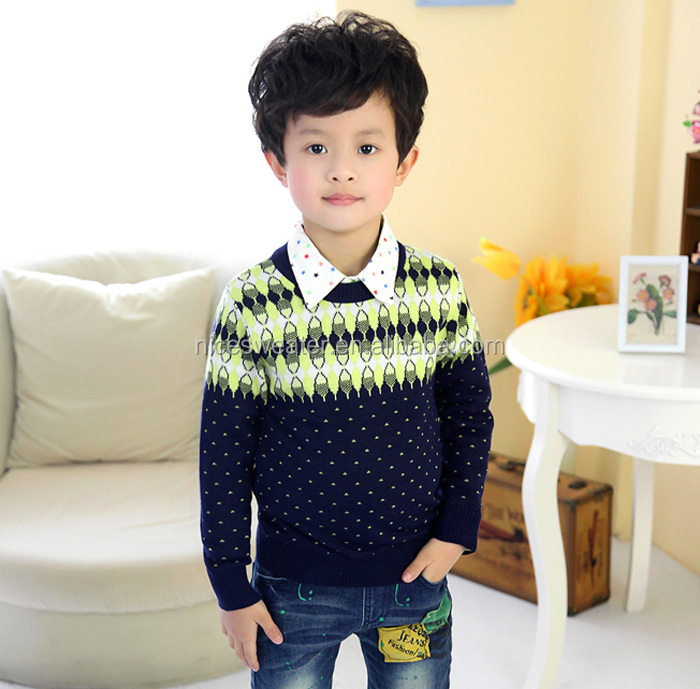 ファッションの男の子デザイン編み卸売子供のためのすてきなセーター仕入れ・メーカー・工場