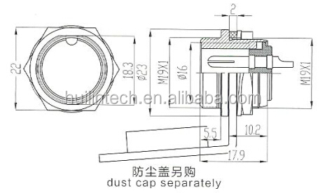 工業用19メートルシリーズシングルノッチ19m-5gオスソケットコネクタ仕入れ・メーカー・工場