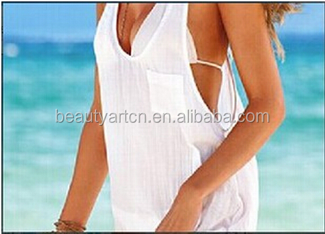新しいファッションセクシーな袖なしの女性の白い砂浜のドレスボヘミアンjh-dr-828問屋・仕入れ・卸・卸売り