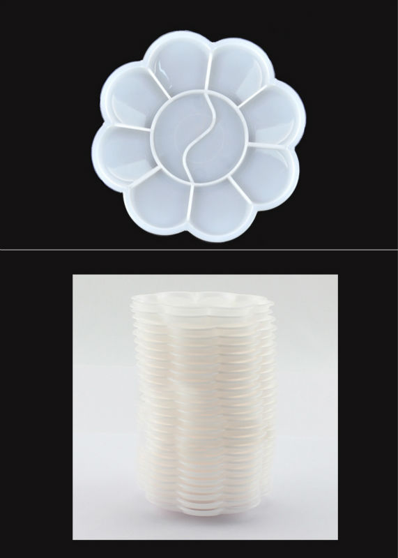 プラスチック製の花送料無料ペイントパレット形状マニキュア/#3208ネイルアートカラーパレットを描画問屋・仕入れ・卸・卸売り