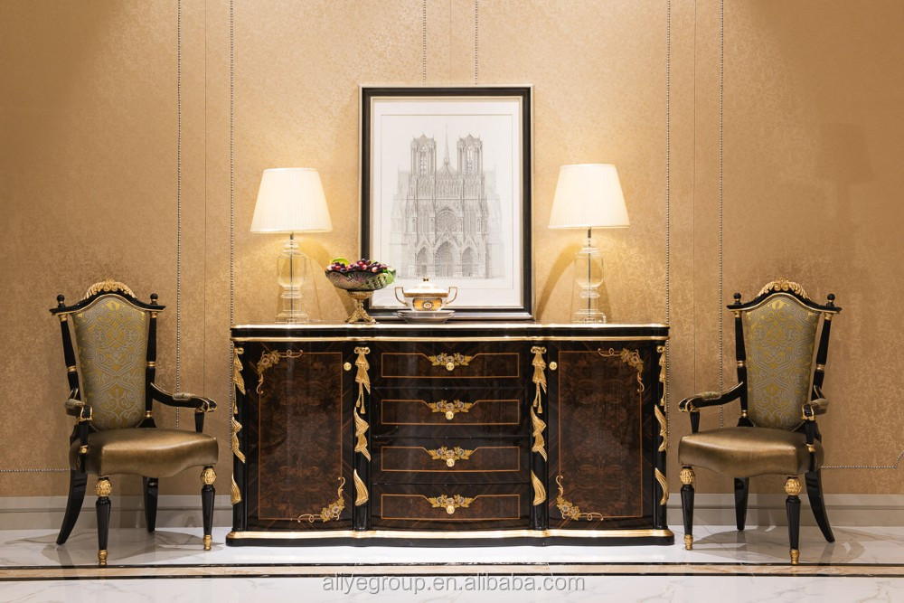 AT07-luxuryスタイル金メッキ家具ダイニングルームセット仕入れ・メーカー・工場