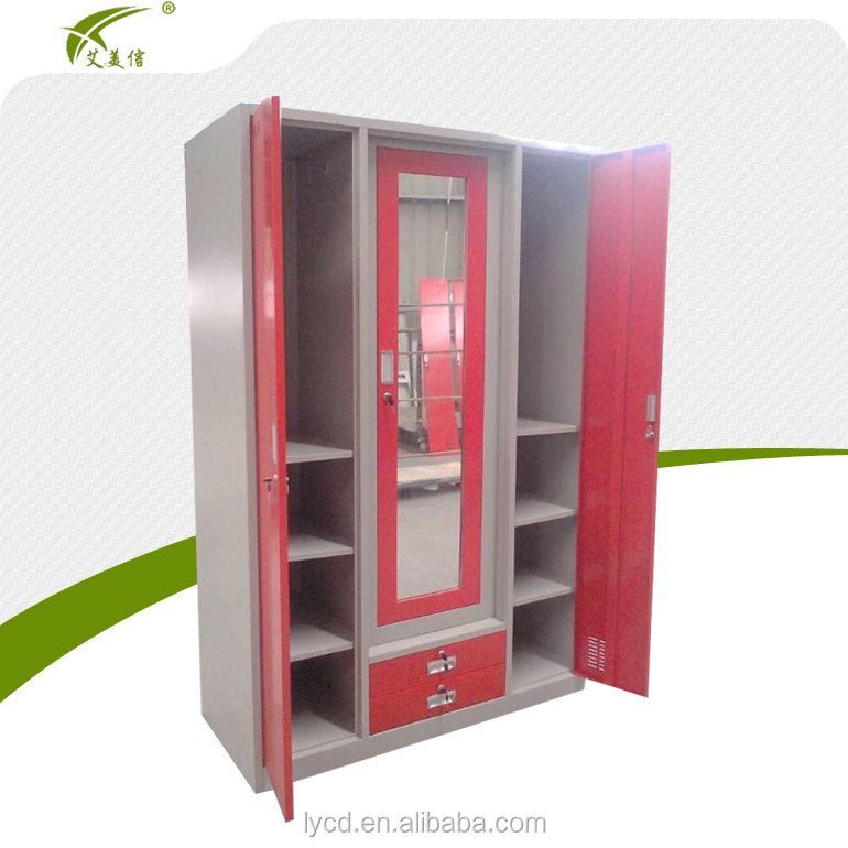 New Arrival Three Door Modern Design Bedroom Wardrobe India Steel Almirah Buy India Steel Almirah Three Door Wardrobe Modern Bedroom Wardrobe