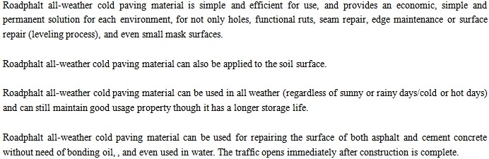 Cold asphalt pothole patch permanent road asphalt repair問屋・仕入れ・卸・卸売り