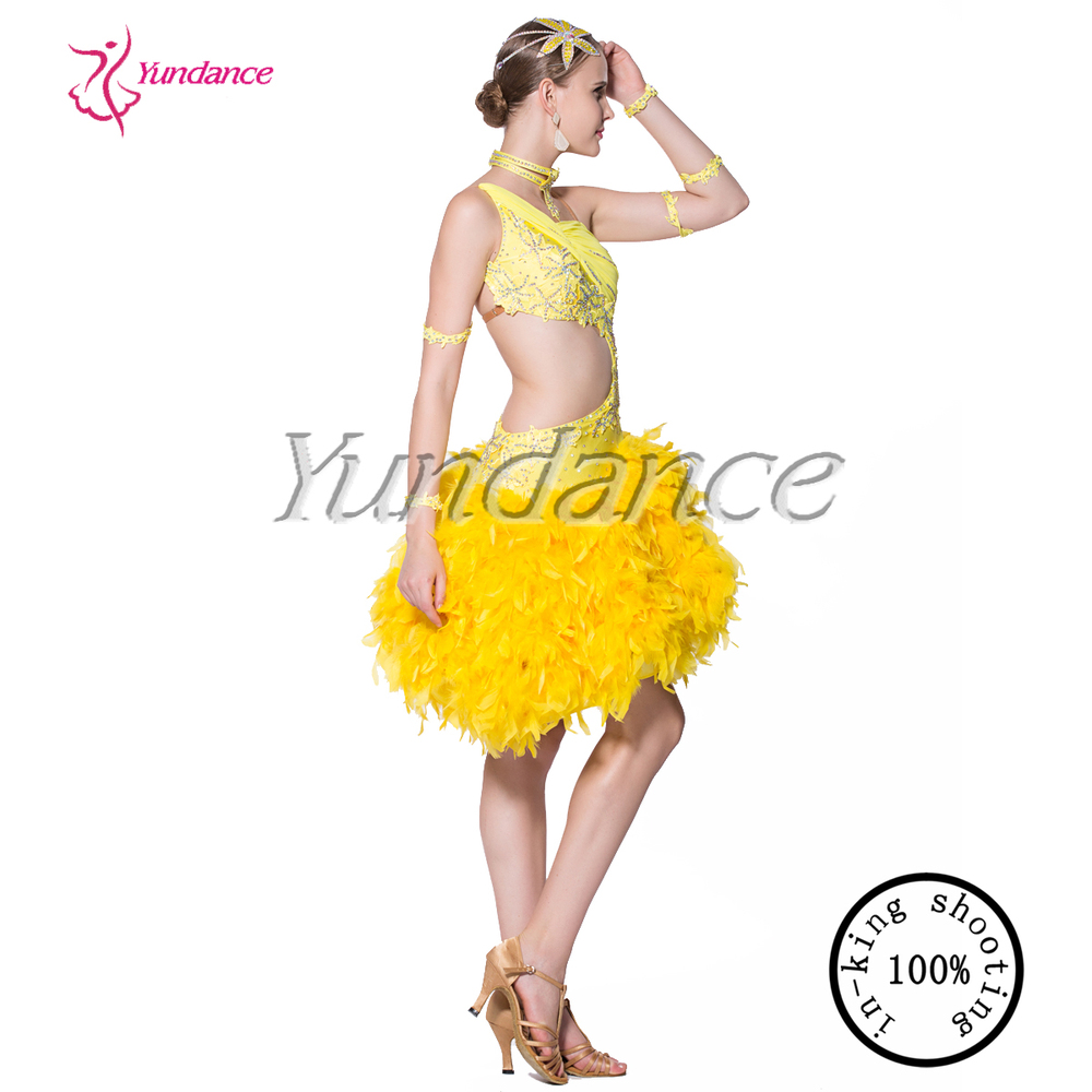 2016 Sexy Yellow Dancing Competition Latin Dance Dresses L1033 Buy