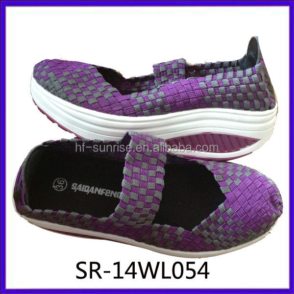 新しいスタイル2014年sr- 14wl054ミックス織色のハンドストラップの靴仕入れ・メーカー・工場