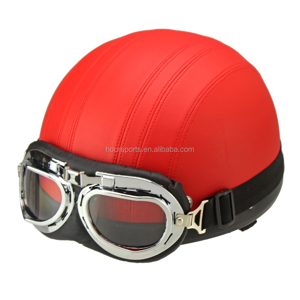 オートバイのスクーターのオープンフェイスヘルメット自転車ヘルメットバイザー付きuvゴーグルレトロなスタイル仕入れ・メーカー・工場