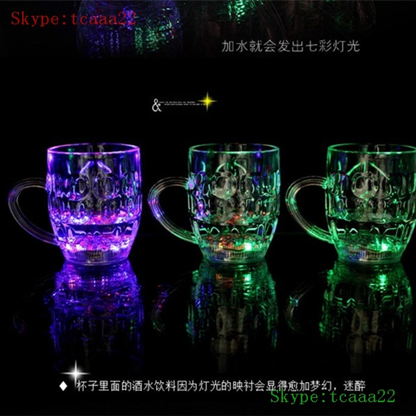 custom plastic led flashing champagne cups with straw