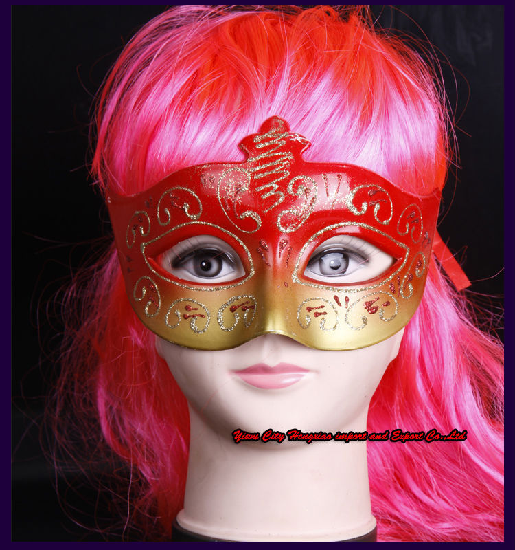 完璧な!!! ファッション面白いハーフフェイス金パーティーマスク仮面舞踏会のマスク仕入れ・メーカー・工場