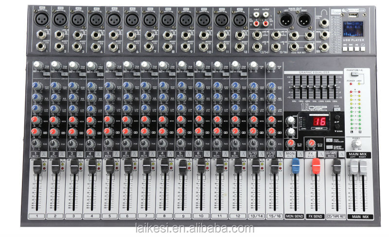 小さなオーディオミキサーシリーズprofessioem12/16dsp/usb/espエコー問屋・仕入れ・卸・卸売り