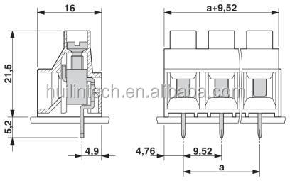フェニックス9.52ミリメートルピッチ数、 固定型の端子台仕入れ・メーカー・工場