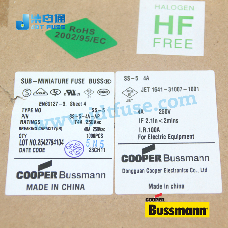 BussmannヒューズSS-5-4A-AP t4a 250ボルトミニチュアヒューズ仕入れ・メーカー・工場