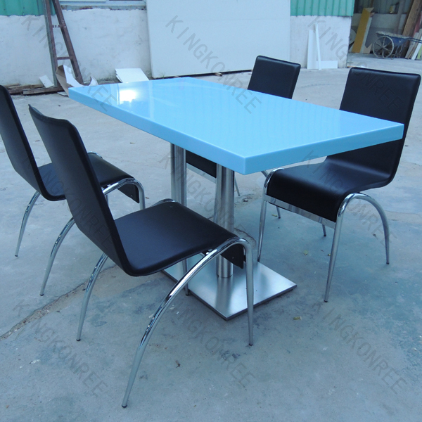 Moderna mesa de comedor de acero inoxidable pierna, diseño de la ... Mesa rectangular acero moderna