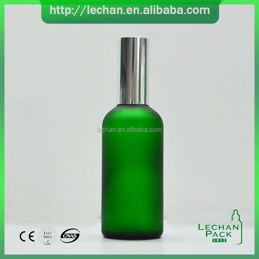 wholesale 30ml frosted green glass spray bottle/refillable