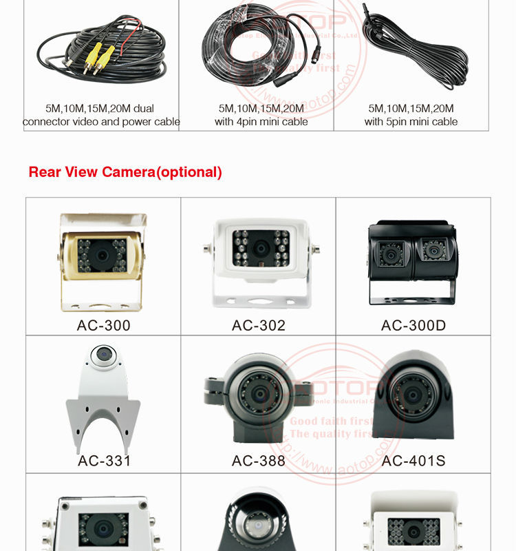 新しいaotopcm-701で使用されるlcdモニター12v-24v4ピンのコネクタ2vedioの入力/2オーディオ入力マルチ言語のサポート仕入れ・メーカー・工場