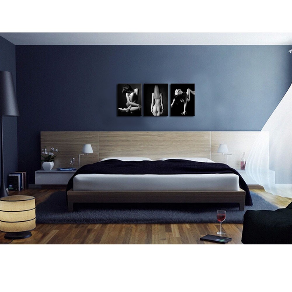 Zwart wit naakt vrouw canvas prints naakte vrouw foto poster op ...