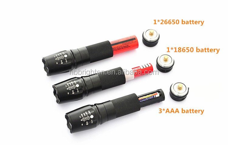 ハイパワー超高輝度5モード26650バッテリー給電x800戦術充電式10ワットアルミcree ledズーム懐中電灯トーチ仕入れ・メーカー・工場