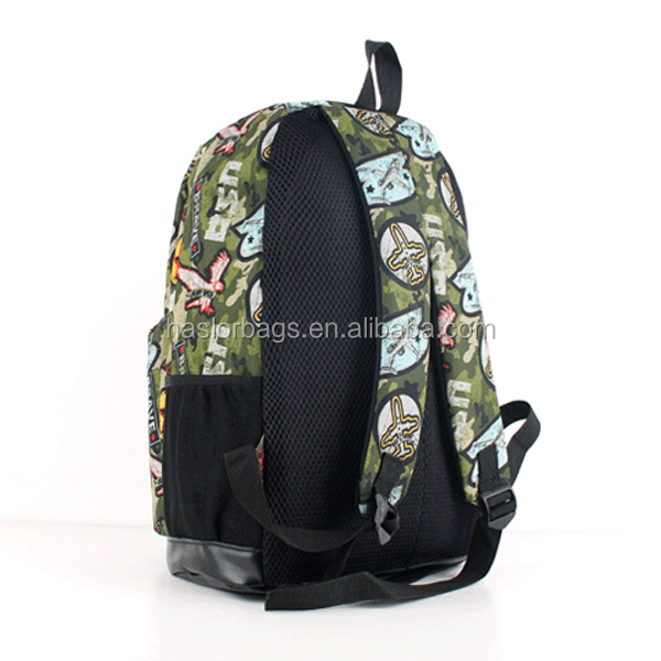 Hot sale cheap school bag printed fashion canvas backpack