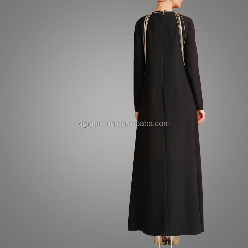 Fashion Islamic muslim evening dress for ladies black abaya in dubai 2017 (4).jpg
