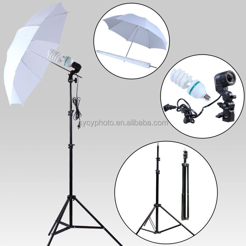 写真の照明kits85センチメートル反射白色傘ランプソケットバルブホルダーe277フィート。 2mライトスタンド問屋・仕入れ・卸・卸売り