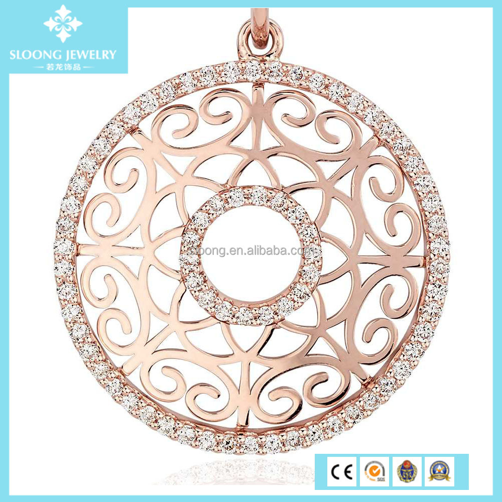 high end laser cut diamond circle custom sterling silver