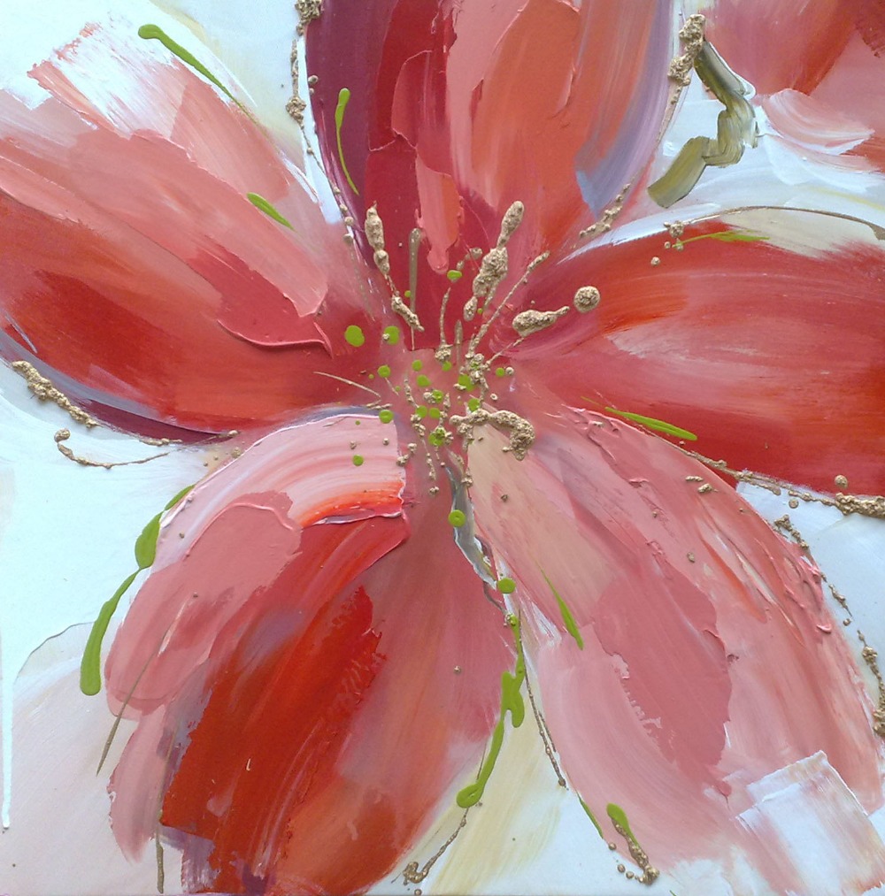 Grote bloem schilderijen, moderne canvas kunst bloem schilderij ...