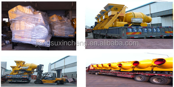 Widely-used in project JS500 cement forced mixer with ring gear hot sale saffron yellow painted