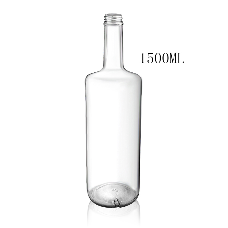 botellas de vidrio redondas de 1,5 litros para licor alcohol 1.5l botella  de licor