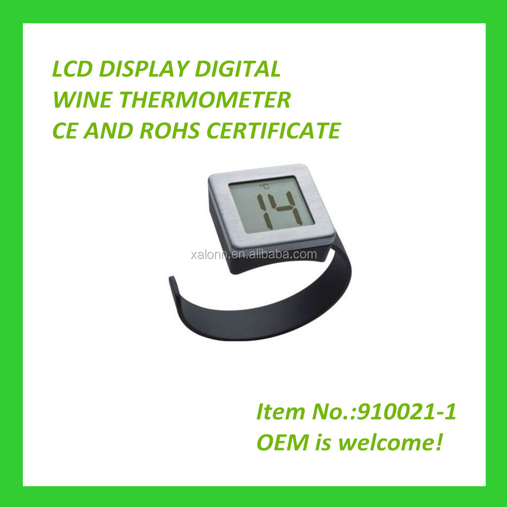 CE ROHS Lcd Display Digital Wine Thermometer For Red Wine Bottle