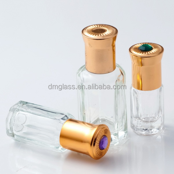 八角形グラス材料ホット- スタンプ面ハンドリングの香油、 産業用途の香水瓶でロールガラス3ml問屋・仕入れ・卸・卸売り