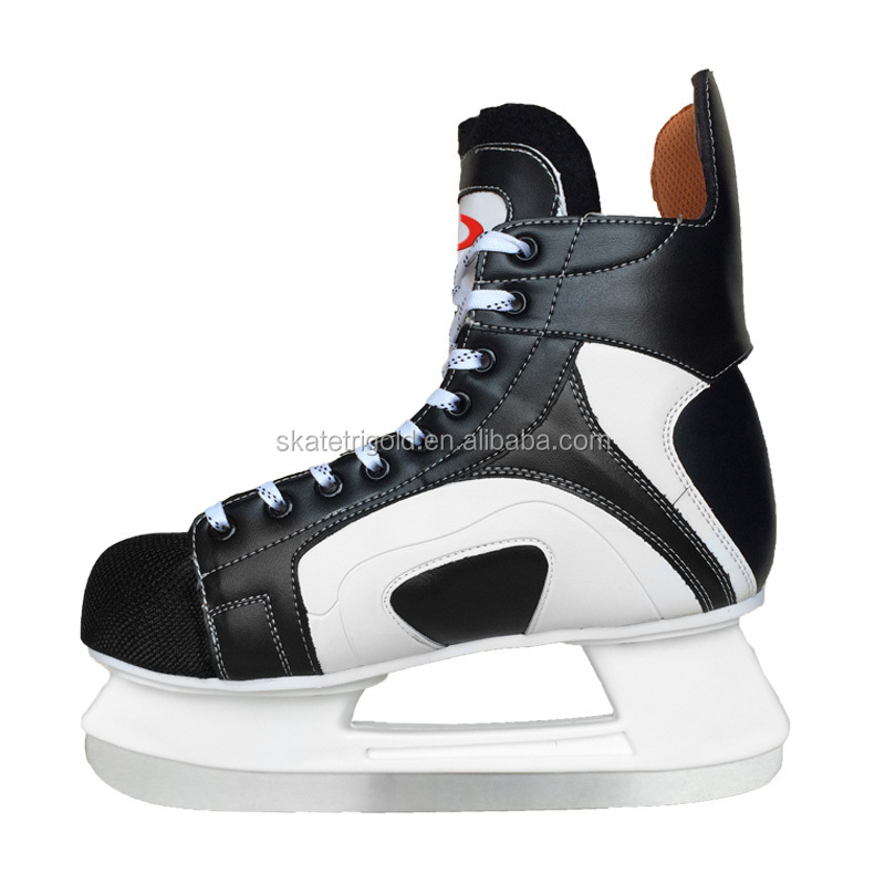 新しいデザインの靴アイスホッケースケート靴、 ステンレス鋼の刃の男性ホッケースケート靴仕入れ・メーカー・工場