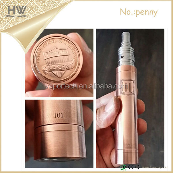 copper Mechanical mod 18350 18650 18500 battery copper mod copper penny mod