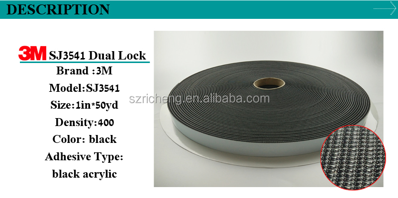 3M Dual Lock SJ3541 Reclosable Fastener 86277, 1 in x 50 yd, Black