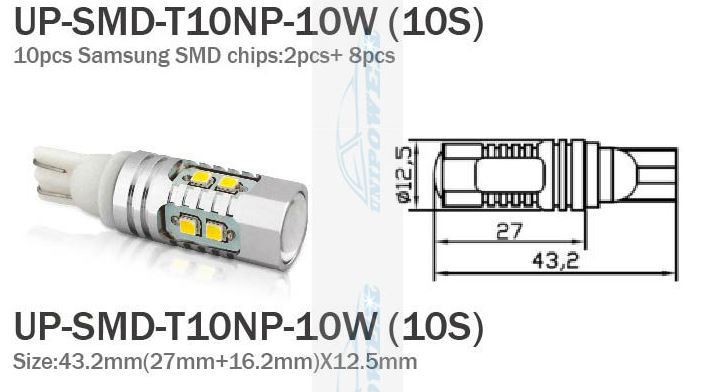 日本での人気製品T10 SAMSUNG チップ10W LED問屋・仕入れ・卸・卸売り