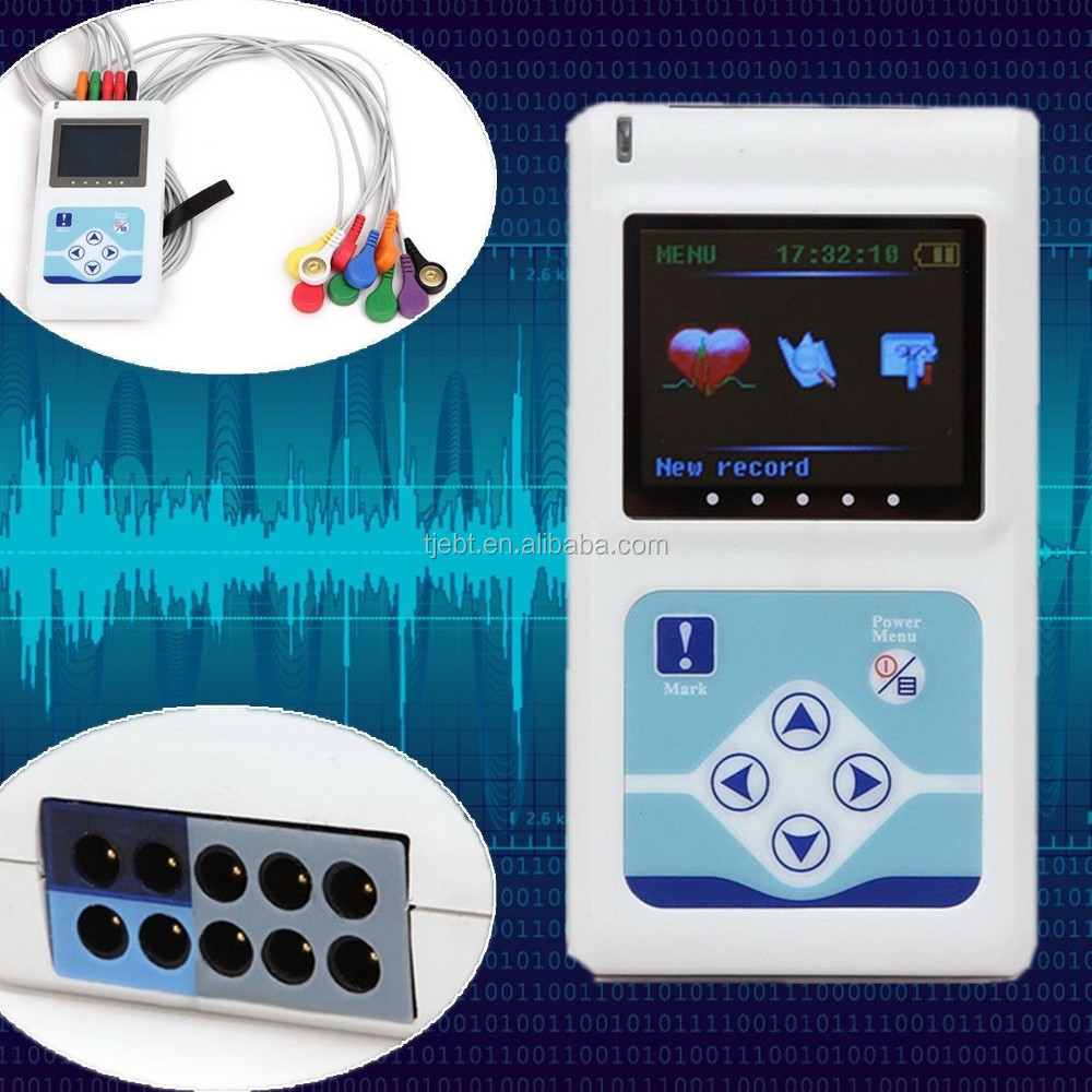 fda and ce approved 24-hour mini ecg holter machine with 12