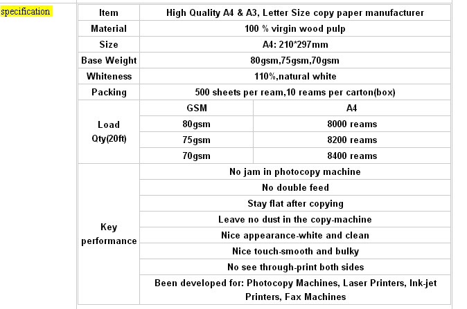 High Quality A4 & A3, Letter Size copy paper manufacturer問屋・仕入れ・卸・卸売り