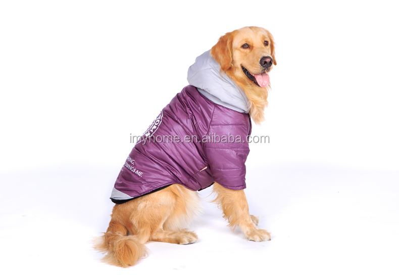 暖かいペット大型犬服アパレルファッション紫色の犬のコート冬問屋・仕入れ・卸・卸売り