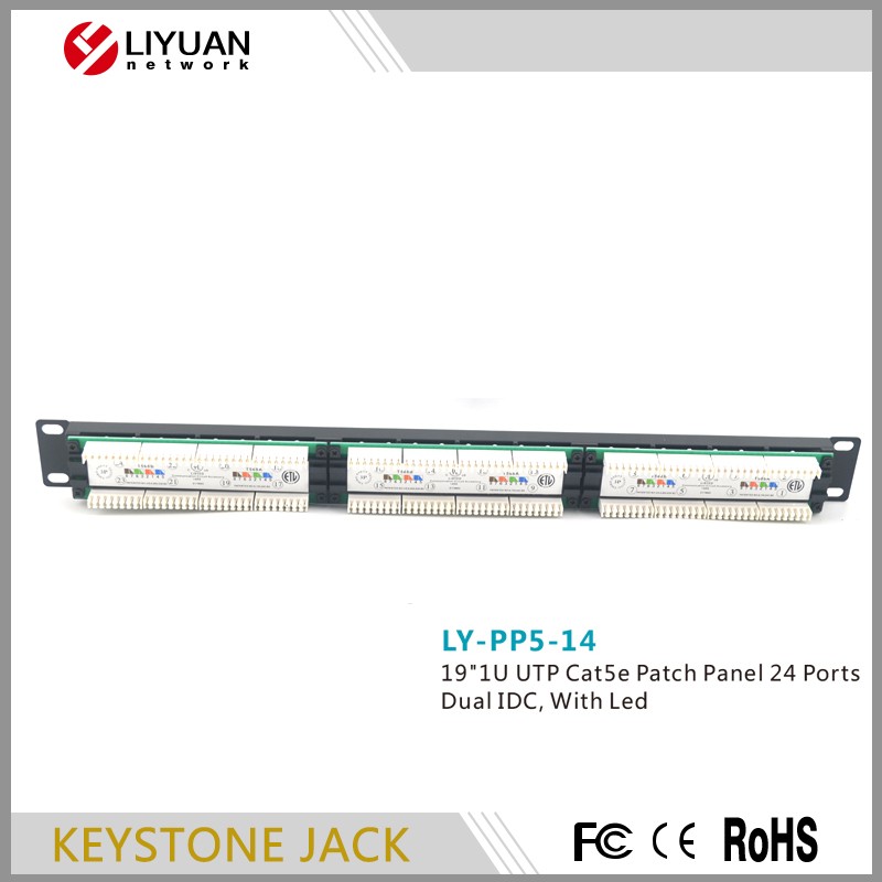 LY-PP5-14 led ライト cat5e パッチ パネル ネットワーク 、 24 ポート cat6 パッチ パネル仕入れ・メーカー・工場