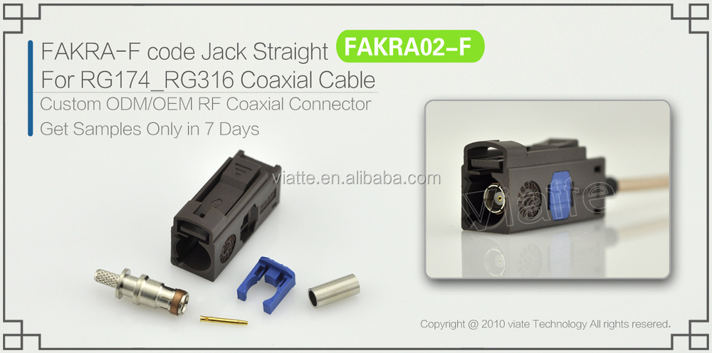 Fakra- fコードjack/rg174_rg316メスストレート用同軸ケーブルのコネクター仕入れ・メーカー・工場