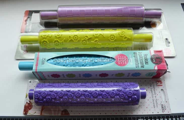 フォンダンエンボスプラスチックgumpastesugarcraftローリングピンのためのケーキデコレーション問屋・仕入れ・卸・卸売り