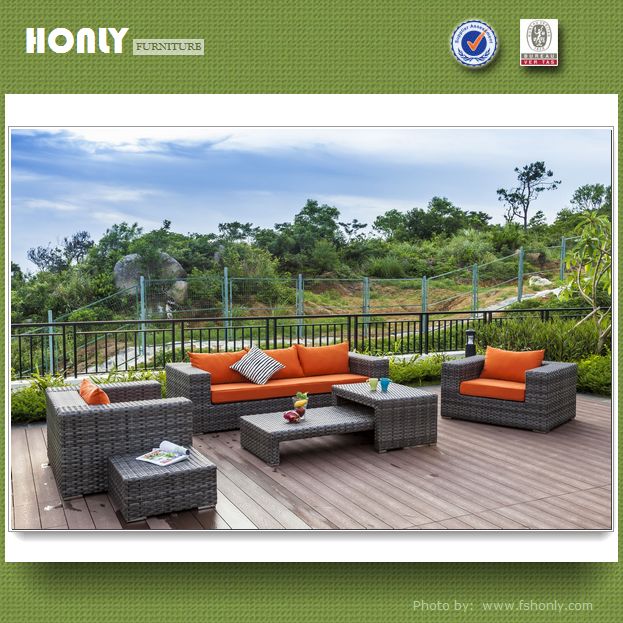 Hot selling modern aluminium frame rattan garden sofa set