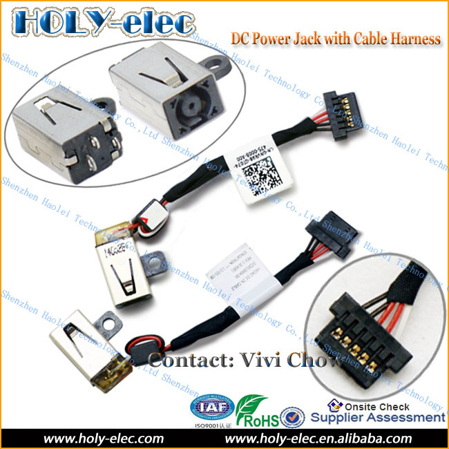 ラップトップdc電源ジャックコネクタポートソケットデルのxpsのワイヤーとケーブル12( 9q23) p/n: nvr98( pj629)仕入れ・メーカー・工場