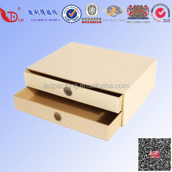 Ecofriendly Plain White Cardboard Office File Box Storage Box With