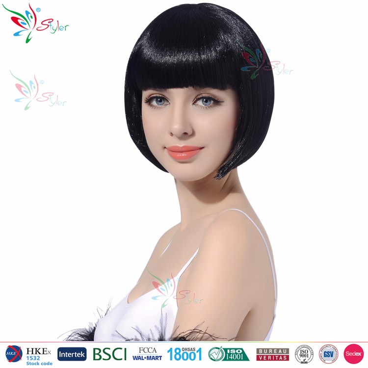 short black wig halloween